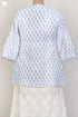 Cambric Cotton Top With Floral Block Print