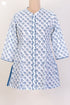 Cambric Cotton Top With Floral Block Print