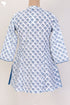 Cambric Cotton Top With Floral Block Print