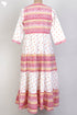 Cambric Cotton Tiered Dress With Block Print