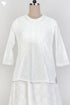 Slub Cotton Pleated Top With Ivory Block Print