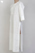 Slub Cotton Kurta With Lace In Ivory White Block Print