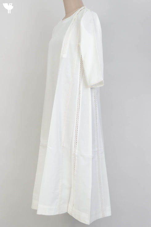 Khaadi Cotton Button Down Kurta With Lace Inserts