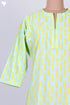 Cambric Cotton Kurta With Abstract Block Print