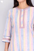 Cambric Cotton Kurta With Graphic Block Print