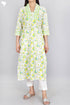 Cambric Cotton Kurta In Floral Block Print