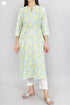 Cambric Cotton Kurta In Floral Block Print