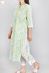Cambric Cotton Kurta In Floral Block Print