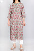 Cambric Cotton Kurta With Floral Block Print