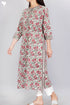 Cambric Cotton Kurta With Floral Block Print