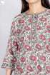 Cambric Cotton Kurta With Floral Block Print