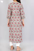 Cambric Cotton Kurta With Floral Block Print