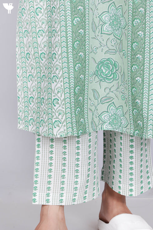 Cambric Cotton Kurta In Floral Print