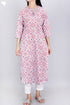 Cambric Cotton Kurta In Graphic Block Print
