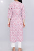Cambric Cotton Kurta In Graphic Block Print
