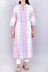 Cambric Cotton Kurta In Graphic Block Print