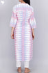 Cambric Cotton Kurta In Graphic Block Print
