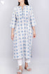 Cambric Cotton Kurta With Floral Block Print