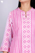 Cambric Cotton Button Down Kurta With Striped Block Print