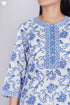 Cambric Cotton Kurta With Floral Block Print