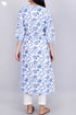 Cambric Cotton Kurta With Floral Block Print