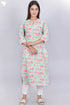 Cambric Cotton Kurta In Floral Block Print