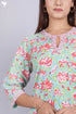 Cambric Cotton Kurta In Floral Block Print