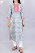 Cambric Cotton Kurta In Floral Block Print