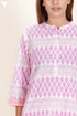 Cambric Cotton Kurta In Floral Block Print