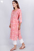 Cambric Cotton Kurta In Floral Print