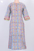 Cambric Cotton Kurta With Floral Block Print