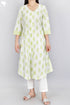 Cambric Cotton Button Down Kurta In Floral Block Print