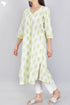 Cambric Cotton Button Down Kurta In Floral Block Print