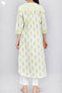 Cambric Cotton Button Down Kurta In Floral Block Print