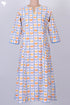 Cambric Cotton Dress In Graphic Block Print