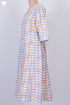 Cambric Cotton Dress In Graphic Block Print