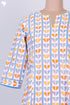 Cambric Cotton Dress In Graphic Block Print