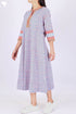 Cambric Cotton Midi Dress In Floral Block Print