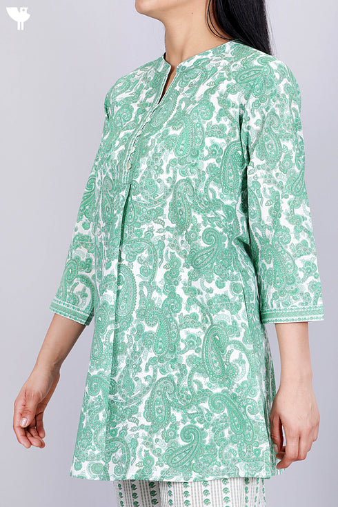 Cambric Cotton Top In Paisley Print