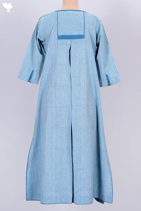 Khaadi Cotton Kurta In Blue Graphic Block Prints