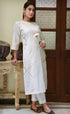 Slub Cotton Kurta With Pin-TucksIn Gold Block Print