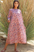 Mulmul Cotton Midi Dress In Paisley Block Print