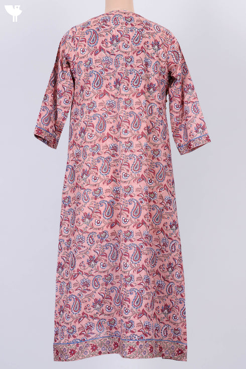 Mulmul Cotton Midi Dress In Paisley Block Print