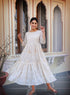 Mulmul Cotton Tiered Dress In Gold Block Print
