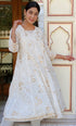 Mulmul Cotton Angarakha Dress With Slip In Gold Block Print