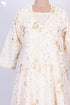 Mulmul Cotton Angarakha Dress With Slip In Gold Block Print
