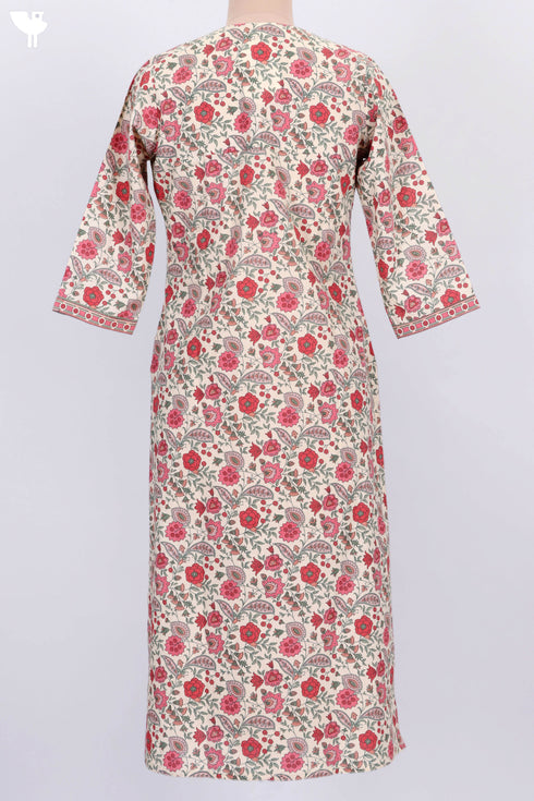 Cambric Cotton Kurta In Floral Print