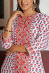 Cambric Cotton Kurta In Floral Block Print