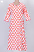 Cambric Cotton Kurta In Graphic Block Print
