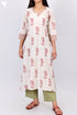 Cambric Cotton Kurta In Floral Block Print